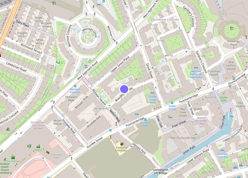 Map: Staycity Aparthotels Edinburgh West End